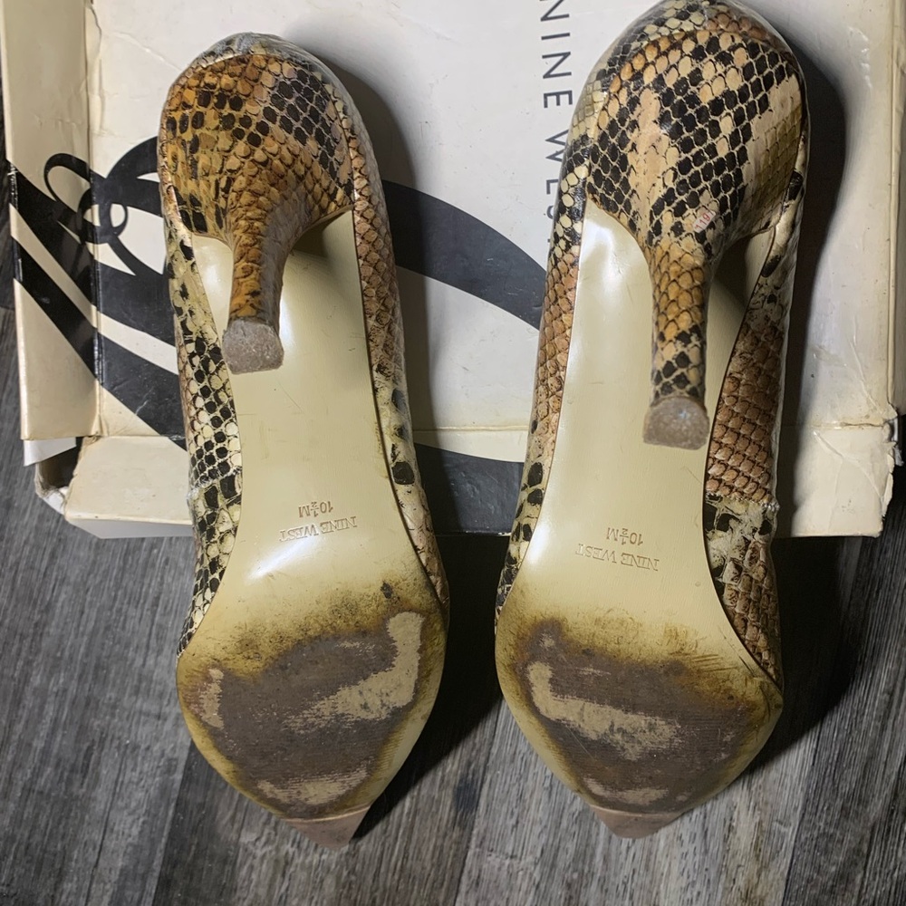 Tan multi python high heels - Picture 3 of 6